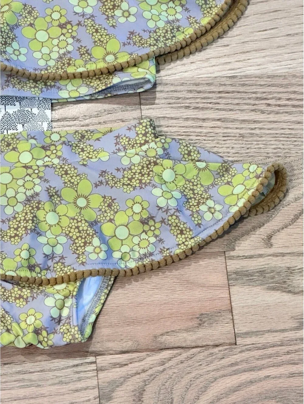 NWT Kate Quinn Ruffle Pom Swim - Bright Granny Floral - Sz 2T